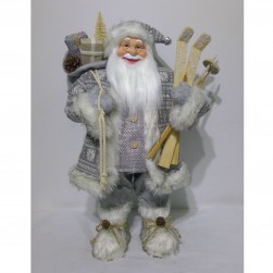Buy Santa Standing/fur/led In Accessories 60cm-grey/white in Kuwait